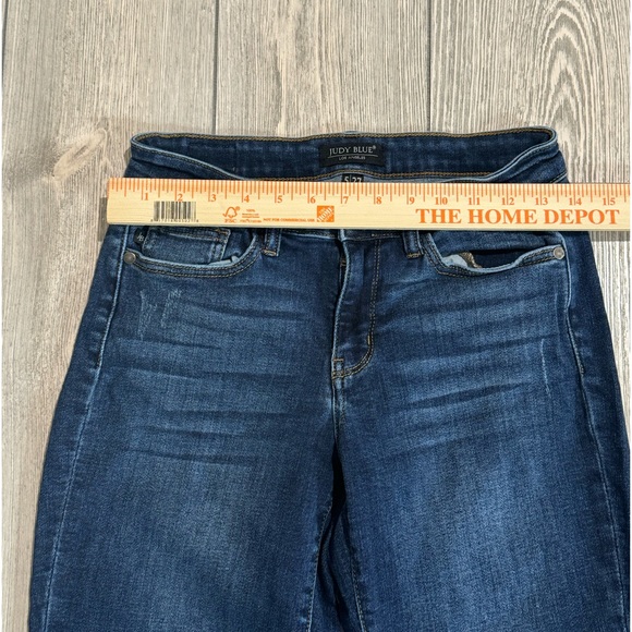 Judy Blue Jeans Womens size 5/27 Mid Rise Tapered Stretch Slim Fit Dark wash - Picture 4 of 9